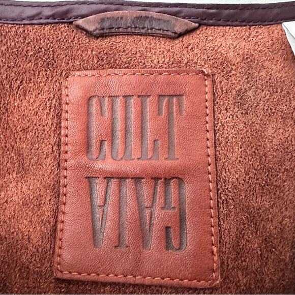 Gap x Cult Gaia Dark Brown Leather Jacket with Tie Closure XL NWT $500 Retail - Picture 6 of 9